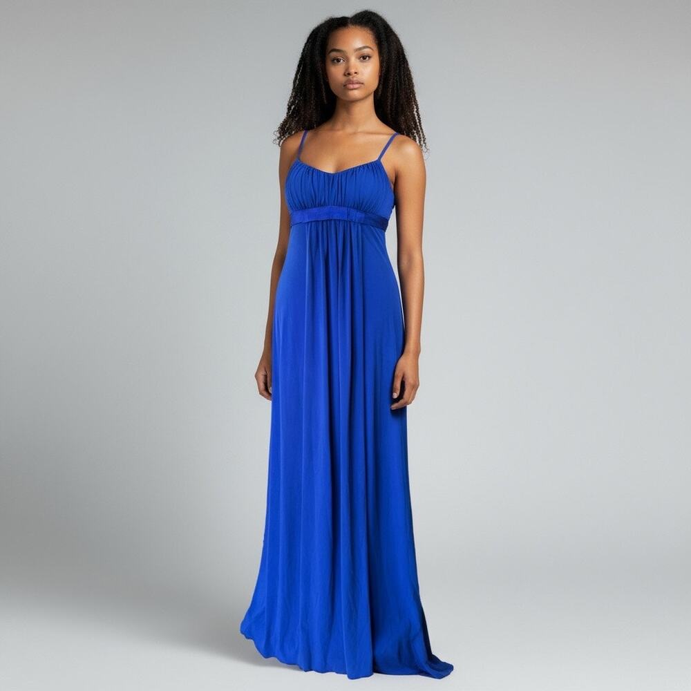 Morgan & Co. Vintage Y2K Royal Blue Spaghetti Strap Empire Waist Formal Dress XS